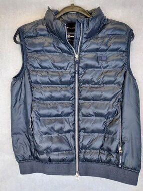 Cavallo Floor Puffer Vest Women's Sz 14 Equestrian Riding Sportswear Blue Zip Up